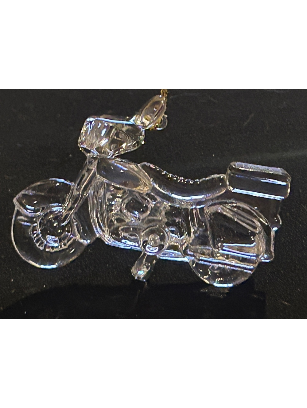 Mikasa Germany Clear Glass Motorcycle Figurine Ornament